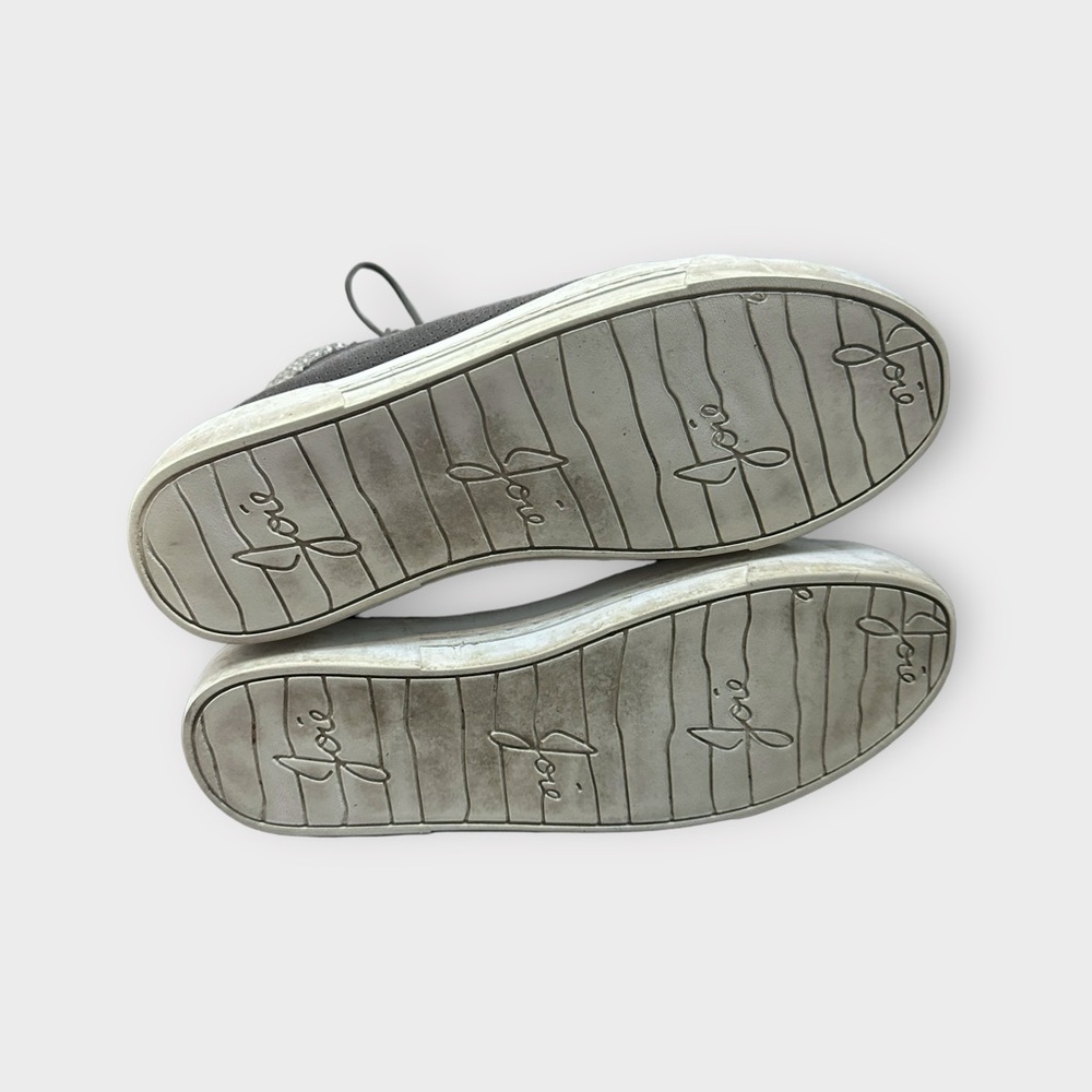 JOIE “Devon” Grey Leather Snakeskin High Top Sneakers - Picture 8 of 9